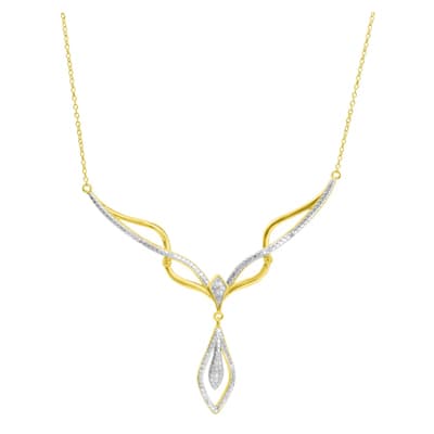 Gold-silbernes Collier mit Tropfen-Form