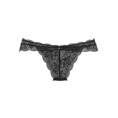 Schwarzer Rioslip mit floraler Spitze