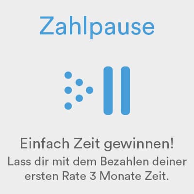 Zahlpause. Lass mir mit dem Bezahlen deiner 1. Rate drei Monate Zeit.