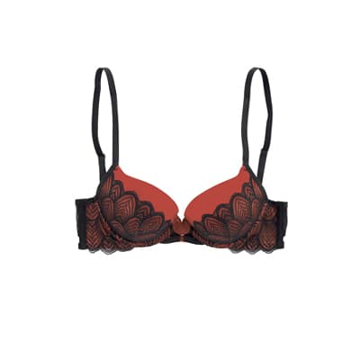 Schwarz-roter Spitzen-BH
