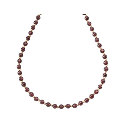 Collier mit roten Granatkugeln