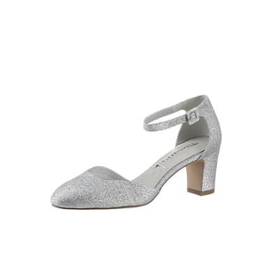 Silberne Glitzer-Pumps