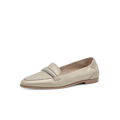Champagnerfarbene Loafer