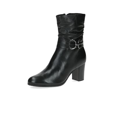 Schwarze Stiefeletten mit Blockabsatz
