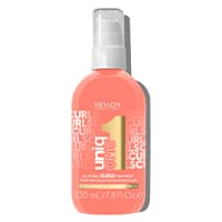 Revlon Uniq One Curls 230 ml – rosa Flasche mit weißem Pumpspender und goldener Schrift