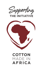 Cotton Made in Africa – Herzförmiges Logo mit Umriss von Afrika in der Mitte