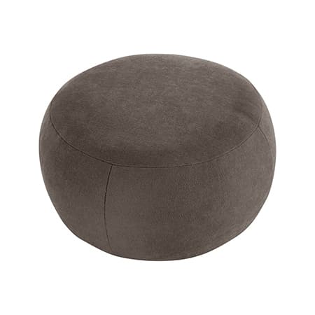 Runder, brauner Sitzpouf ohne sichtbare Verzierungen oder Muster