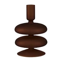 Braune Vase mit drei breiten, runden Segmenten und engem Hals, modern und schlichtes Design.