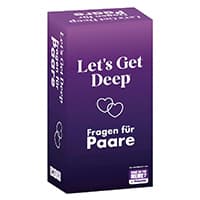 Let's Get Deep – Fragen für Paare, violette Verpackung mit zwei Herzen.
