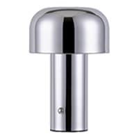 Chromfarbene Pilzförmige Lampe mit glänzender Oberfläche
