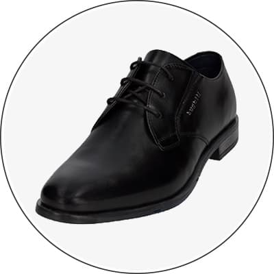 Schwarzer Schnürschuh in elegantem Design – seitliche Ansicht