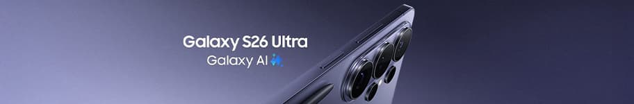 Galaxy S26 Ultra Galaxy AI – Nahaufnahme der Kameralinsen eines Smartphones vor blauem Hintergrund