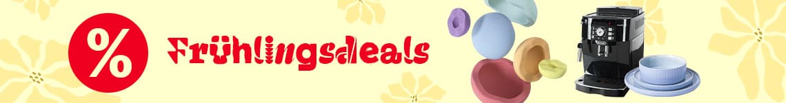 Monatsdeals – Nur solange der Vorrat reicht, rotes Prozentzeichen auf beigem Hintergrund