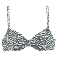 BH mit schmalen Trägern und dunkelgrün-weißem Zickzackmuster von vorne sichtbar