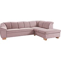 Ecksofa mit rechter Ottomane, breiten Armlehnen und Rückenlehnen mit sichtbarer Polsterung