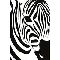 Grafische Nahaufnahme eines Zebras mit abstrakten schwarzen und weißen Streifen