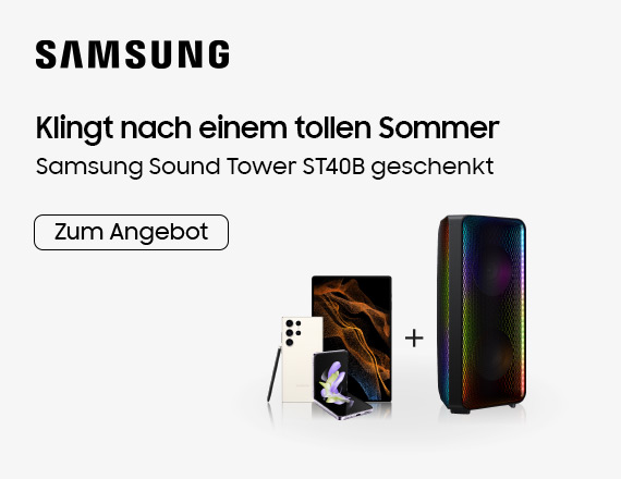 SAMSUNG - Samsung Sound Tower ST40B geschenkt. Zum Angebot