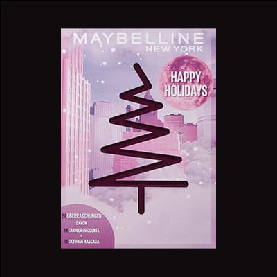 Happy Holidays – Maybelline New York Geschenkset mit 24 Überraschungen, darunter 4 Ganzjahresprodukte und Sky High Mascara